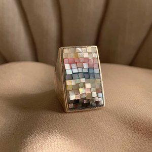 Vintage Sterling Mosaic Ring